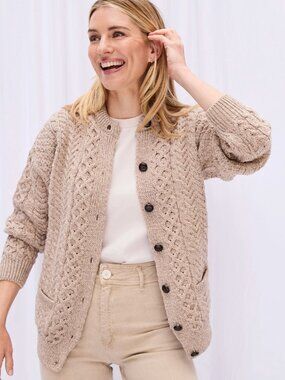 Aran Islands Traditional Cardigan Size M